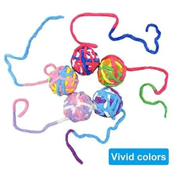 Andiker 5 Packs Cat Toys Balls with Bell and String, Kitten Toys Yarn Balls for Indoor Cats Interact...