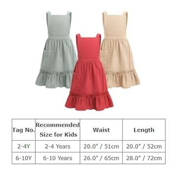 ODIZLI Womens Baking Apron Cute Dress for Women Frill Cross Back Cotton Linen Japanese Apron With Pockets Maid Pinafore Apron Housewife Garden Cooking Pottery Pinafore Apron Sage Green Adult One Size