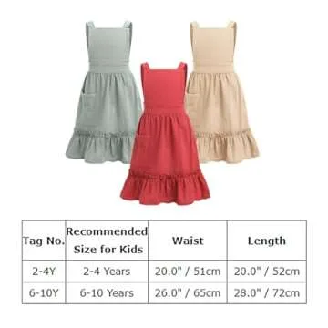 ODIZLI Womens Baking Apron Cute Frill Design with Pockets