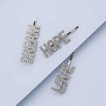 Lux Accessories Silvertone DREAM HOPE LOVE Crystal Rhinestones Fashion Clips