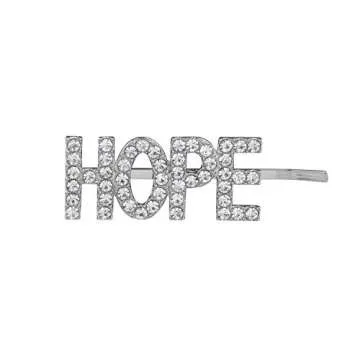 Lux Accessories Silvertone DREAM HOPE LOVE Crystal Rhinestones Fashion Clips