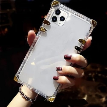 Stylish iPhone 12 Pro Max Clear Case with Gold Corners