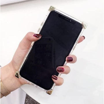 Stylish iPhone 12 Pro Max Clear Case with Gold Corners