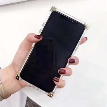 Stylish iPhone 12 Pro Max Clear Case with Gold Corners