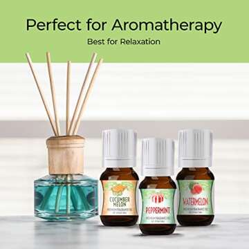 Good Essential Fruity Fruits Fragrance Oil Set Pack of 10 - 5ml Set - Strawberry, Apple, Watermelon,...