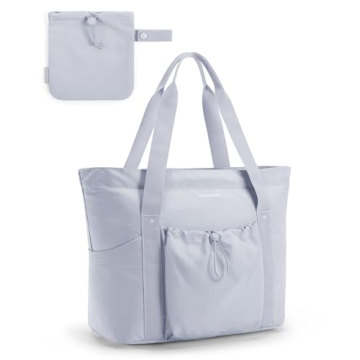 BAGSMART Women Foldable Tote Bag with Storage Bag Shoulder Bag Handbag for Travel, Work (Blue)