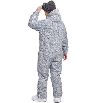 BUMDEEP Womens One Pieces Ski Suits Jumpsuits Snowsuits Snowboard Jackets Waterproof(Black+White,M)