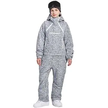 BUMDEEP Womens One Pieces Ski Suits Jumpsuits Snowsuits Snowboard Jackets Waterproof(Black+White,M)