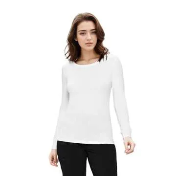 Natural Uniforms Women's Under Scrub Tee Crew Neck Long Sleeve T-Shirt - Comfort at its Best