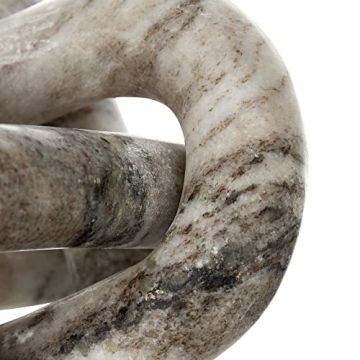 Decorative Marble Chain Link Sculpture 6" Accent Piece