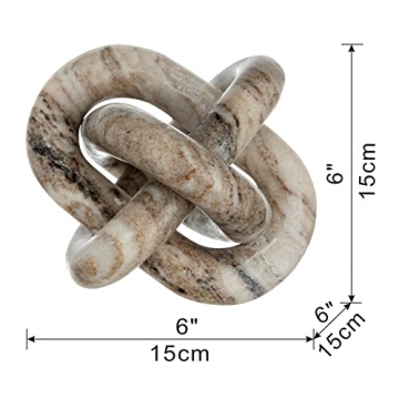 Decorative Marble Chain Link Sculpture 6" Accent Piece