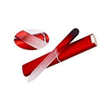 Crystal Nail File Double Sided Etched Glass Nail File Professional Salon Manicure Extra Slim Design（Small） Easy to Carry