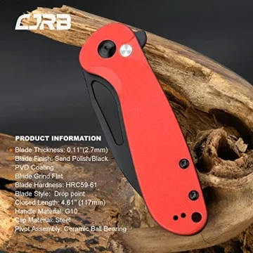 CJRB LAGO Pocket Knife with AR-RPM9 Blade & G10 Handle
