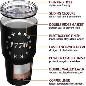 1776 Betsy Ross Flag Double Insulated Travel Mug