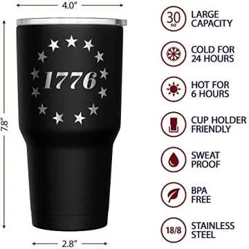 1776 Betsy Ross Flag Double Insulated Travel Mug
