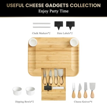 KHINYA Charcuterie Board Set - Versatile Cheese Board with Lid