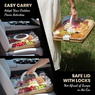 KHINYA Charcuterie Board Set - Versatile Cheese Board with Lid