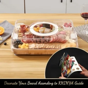 KHINYA Charcuterie Board Set - Versatile Cheese Board with Lid