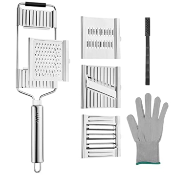 Multi Purpose Vegetable Slicer | Upgraded Vegetable Chopper Grater Cutter Shredder with Handle | Sta...