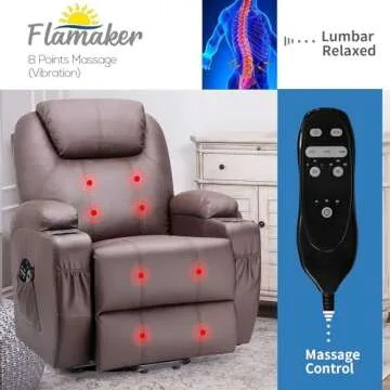 Flamaker Power Lift Recliner Chair with Massage for Elderly