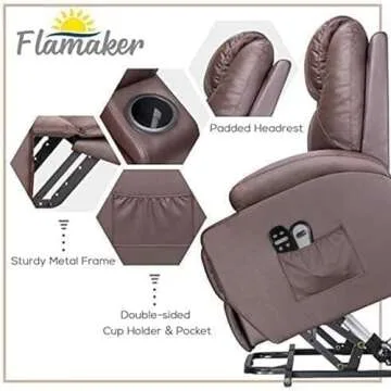 Flamaker Power Lift Recliner Chair with Massage for Elderly