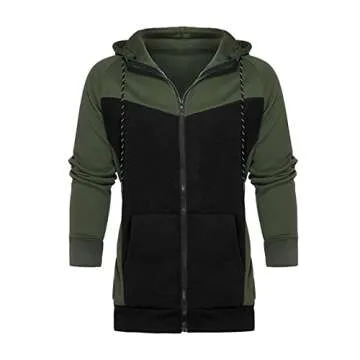 lisenraIn Men's Tracksuit Set Camouflage Sweatshirt Jogger Sweatpants Solid Patchwork Warm Sports Suit