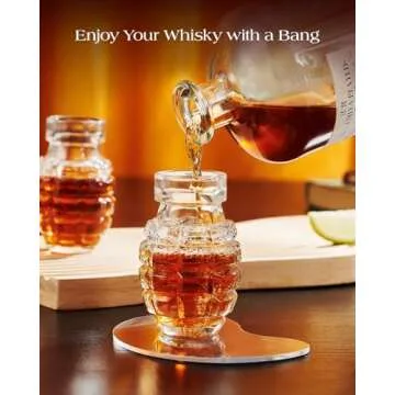 Kollea Unique Grenade Shot Glasses Set for Spirits Enthusiasts