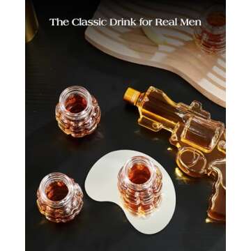 Kollea Grenade Shaped Shot Glass Set, Shot Cups with Heavy Base for Whiskey, Tequila, Vodka, Liquors, Set Of 4, 3.7 Oz, Valentines Day 21st Birthday Gifts for Men Dad, Military Fans, Men Cave Decor