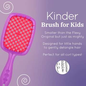Curl Keeper Kinder Hair Brush - Gentle Detangling Hair Brush Made for Loose, Medium, Tight & Kinky C...