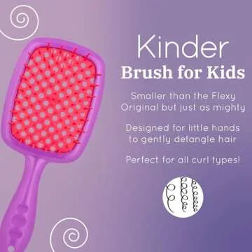 Curl Keeper Kinder Hair Brush - Gentle Detangling Hair Brush Made for Loose, Medium, Tight & Kinky C...
