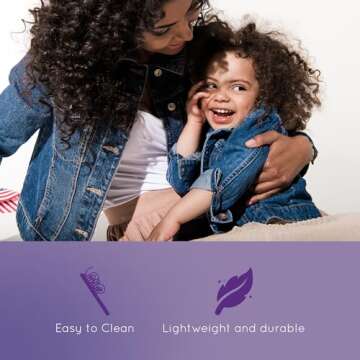 Curl Keeper Kinder Hair Brush - Gentle Detangling Hair Brush Made for Loose, Medium, Tight & Kinky Curls - Detangler Brush for Curly & Wet Hair - Lightweight & Easy to Clean Hairbrush