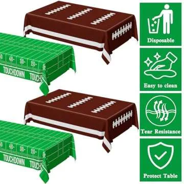 Durable Disposable Football Tablecloths for Game Day