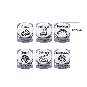 Mens Gifts for Christmas Food Decision Dice Decider for Couple Boyfriend Girlfriend Husband Wife Date Night Dice Gifts for Him Her Food Decision Dice Gifts One 11th Year Anniversary Valentines Gifts