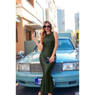 Chic Memoriesea Satin Sleeveless Maxi Dress for Women