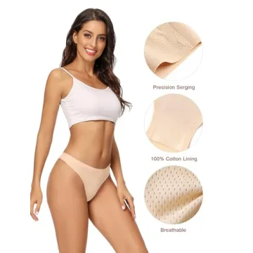 Voenxe Women Seamless Bikini Underwear Comfortable 5-Pack