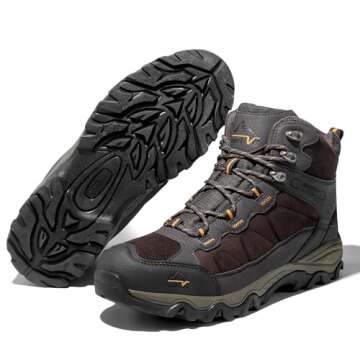 NORTIV 8 Men's Waterproof Hiking Boots Outdoor Mid Trekking Lightweight Mountaineering Shoes Paladin...