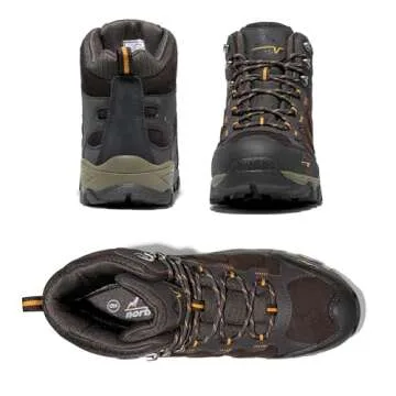NORTIV 8 Men's Waterproof Hiking Boots Outdoor Mid Trekking Lightweight Mountaineering Shoes Paladin,Size 6.5,Brown,JS19004M