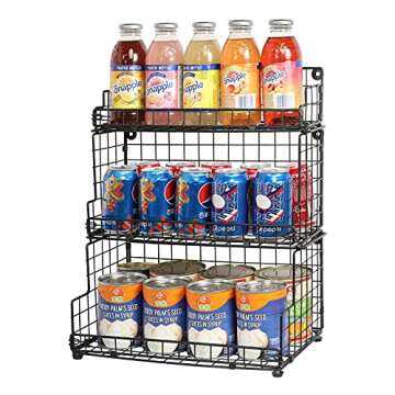 X-cosrack 3 Tier Stackable Wire Basket for Home Storage