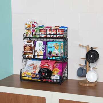 X-cosrack 3 Tier Stackable Wire Basket for Home Storage
