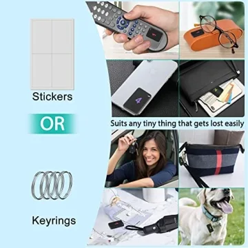 Key Finder, Stick on TV Remote Control Finder | Find My Keys Device, 4 Pack Wireless Car Key Finders That Make Noise | 115ft Range 85dB RF Key Tracker, Phone/Wallet Finder with 4 Item Locator Tags
