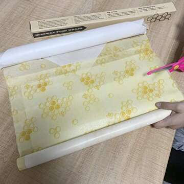 Beeswax Food Wrap, 1 roll, Reusable Produce Wraps, Plastic Free, Organic, Washable, Sustainable, Eco...