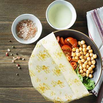 Beeswax Food Wrap, 1 roll, Reusable Produce Wraps, Plastic Free, Organic, Washable, Sustainable, Eco – Friendly & Biodegradable Food Storage, Sandwich, Snacks, Fruits, Cheese, Food Wraps