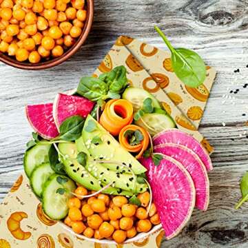 Beeswax Food Wrap, 1 roll, Reusable Produce Wraps, Plastic Free, Organic, Washable, Sustainable, Eco – Friendly & Biodegradable Food Storage, Sandwich, Snacks, Fruits, Cheese, Food Wraps