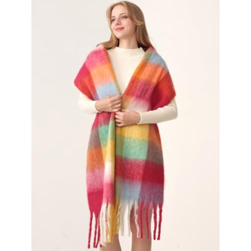 Hotian Colorful Plaid Scarf - Cozy Winter Accessory