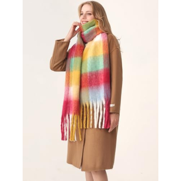 Hotian Colorful Plaid Scarf - Cozy Winter Accessory