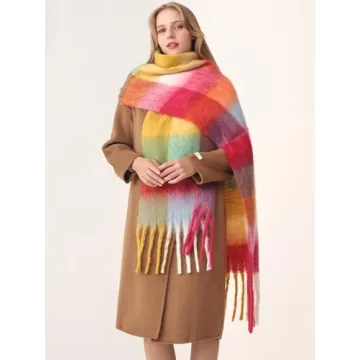 Hotian Colorful Plaid Scarf - Cozy Winter Accessory