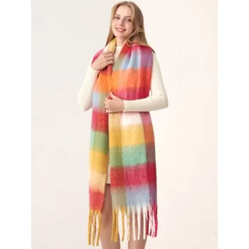 Hotian Colorful Plaid Scarf - Cozy Winter Accessory