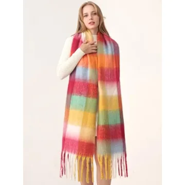 Hotian Colorful Plaid Scarf - Cozy Winter Accessory