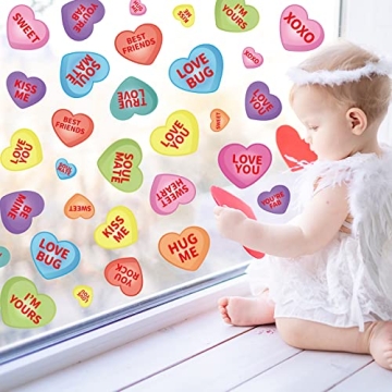Whaline Valentine's Day Window Clings - Vibrant Heart Decor