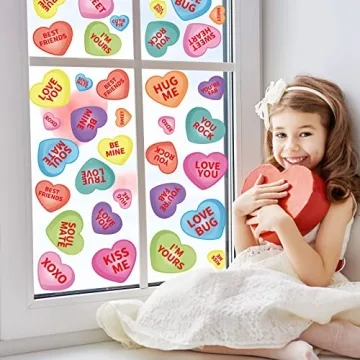 Whaline Valentine's Day Window Clings - Vibrant Heart Decor